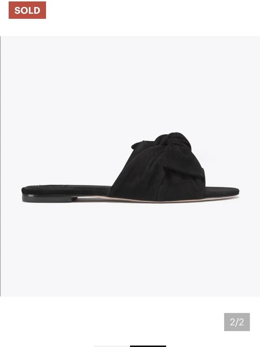 Tory Burch Annabelle Black Suede Bow Slide Sandals. Size 7